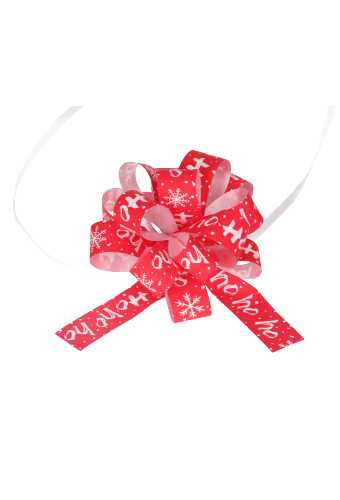 [K1420271] Kerst Trek Strikken Rood HO HO HO & Snow Wit 20mm rond 95mm 30st