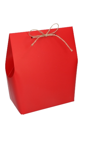 [K1070876] Kadozakjes Borgo Rood Met Plakstrip & Lint 18x11.5x24.5cm 10stuks