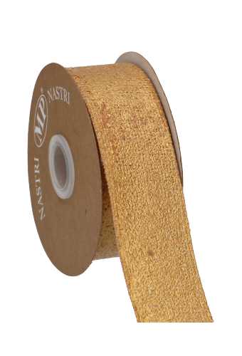 [K1390999] Geschenklint Jute Goud Metallic Bedrukt 40mm x 10meter