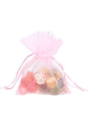 [K1070059] Organza zakjes Baby Roze Klein 9x12.5cm 10stuks