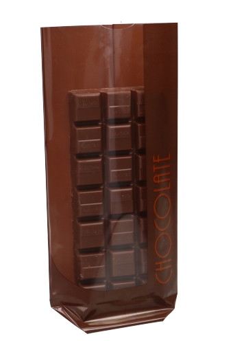 [K1250018] Cellofaan zakjes Chocolate Gourmet 10x4x22cm 100stuks