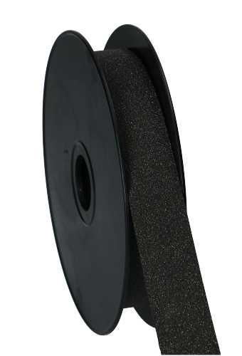 [K1010297] Krullint Glitter Zwart 25mm x 50 meter