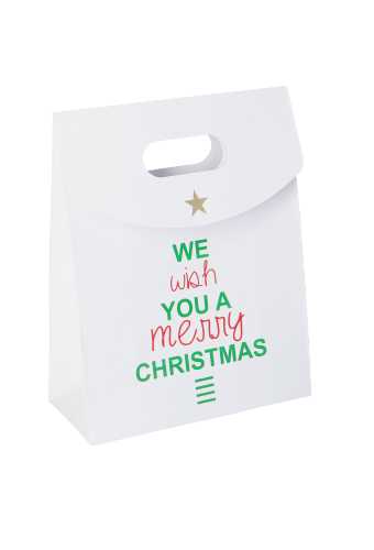 [K1330262] Geschenktasjes Mocona We Wish You A Merry Christmas 19x9x24.5cm 12st
