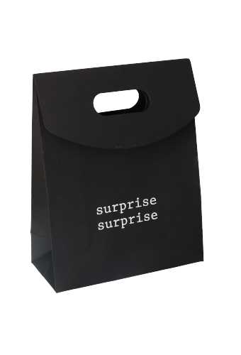 [K1110695] Geschenktasjes Met Handgreep Mocona Surprise Zwart 19x9x24.5cm 12stuks