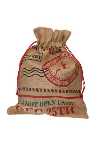 [K1330285] Luxe Kerstzak Jute Special Delivery 38x50cm 10stuks