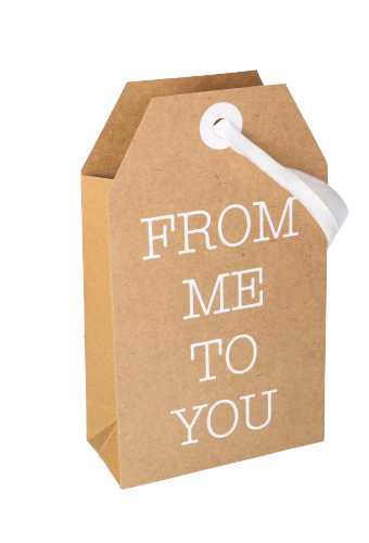[K1110700] Geschenktasjes Carta Regalo Kraft From Me To You 14.5x6.5x24.5cm 12st