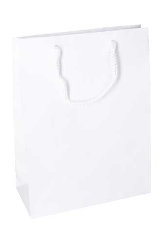 [K1110032] Kadotasjes Latina Mat Wit Met Koord 22x10x29cm 12stuks