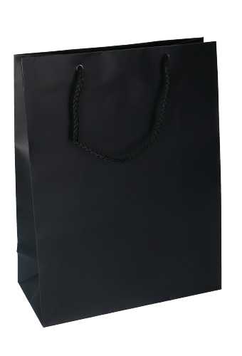 [K1110035] Kadotasjes Latina Mat Zwart Met Koord 22x10x29cm 12stuks