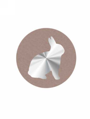 [K1210176] Etiketten Pasen Haasje Zilver 3.5cm 500stuks op is op