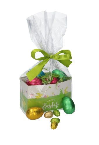 [K1360509] Kadodoosje Korf Happy Easter 15x7x10cm Met Blokbodem Zakje 100stuks