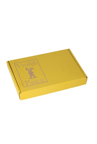 [K1490501] Brievenbusdoos Klep Vrolijk Pasen Kraft A5 22x16x2.8cm 15stuks