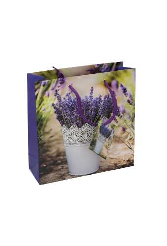 [K1110717] Kadotasjes Bloem Vierkant Lavendel 17x6x17cm 12stuks