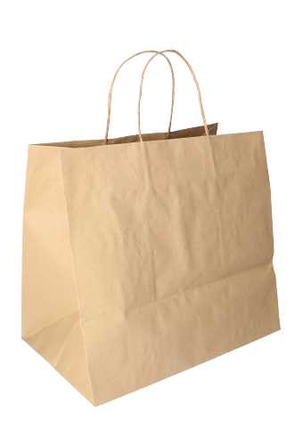 [K1120254] Papieren Draagtas Kassel Met Handvat Bio Kraft 35x22x32cm 15stuks