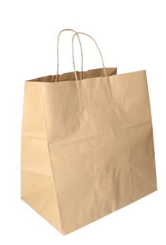 [K1120253] Papieren Draagtas Kassel Met Handvat Bio Kraft 32x20x33cm 25stuks