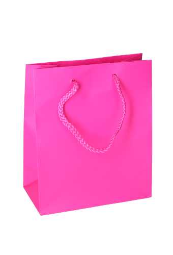 [K1110062] Kadotasjes Latina Mat Fuchsia Met Koord 16x8x19cm 12stuks