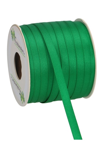 [K1300245] Satijn Dubbel Lint 6mm x 100 meter Middel Groen