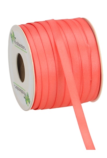 [K1300250] Satijn Dubbel Lint 6mm x 100 meter Aardbei IJs