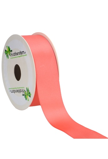 [K1300251] Satijn Dubbel Lint 40mm x 25 meter Aardbei IJs