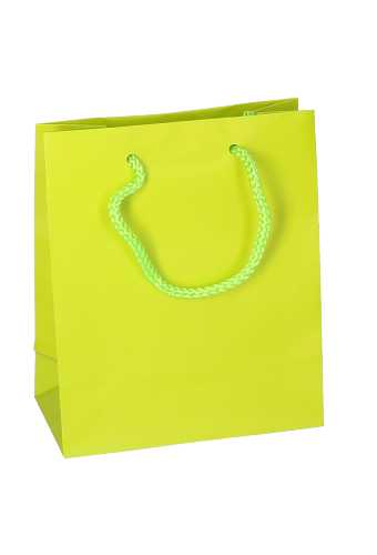 [K1110063] Kadotasjes Latina Mat Lime Groen Met Koord 16x8x19cm 12stuks