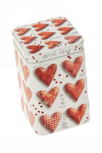 [1630010] Blikken With Love Vierkant 7.2x7.2x10cm 12stuks