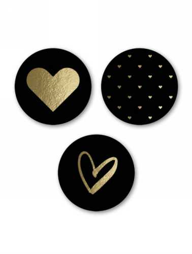 [K1210206] Luxe Etiketten Liefde Hartjes Metallic Goud 4cm 3x 100stuks