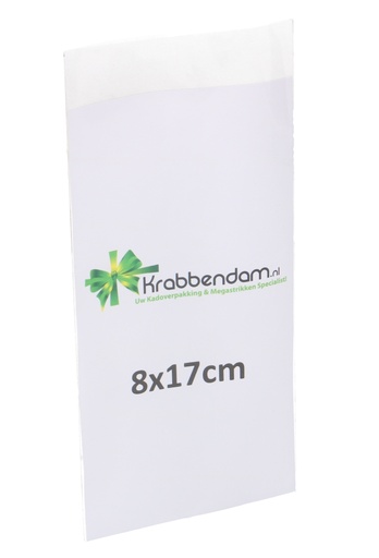 [K1070899] Plastic Vlakke zakjes Transparant 8X17cm PP 100stuks