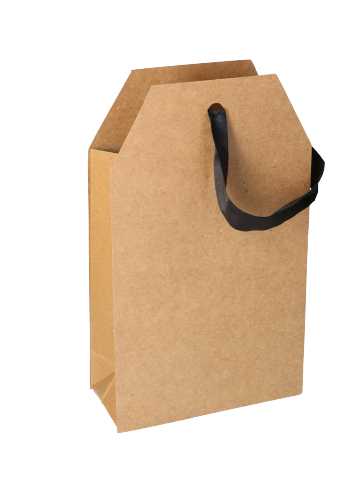 [K1020386] Kadobon + Kadotasjes Carta Kraft Black 14.5x6.5x24.5cm 12stuks