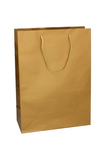 [K1110072] Kadotasjes Latina Mat Goud Met Koord 27x12x37cm 12stuks