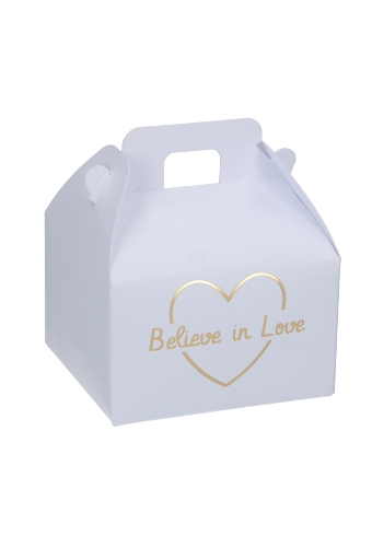 [K1271948] Kadodoosje  Believe In Love Wit 7x4.3x6cm 10stuks
