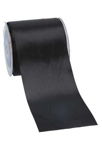 [K1300227] Satijn Lint Super Breed 100mm x 25 meter Zwart