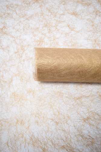 [K120003] Fibre Linnen Goud Metallic  60 cm x 25 meter Kadoverpakking