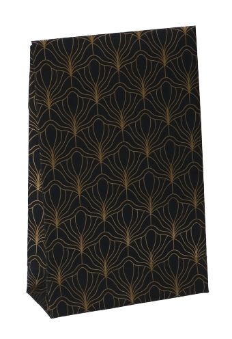 [K1070517] Luxe Kadozakjes Mila Zwart Mat Biloba Goud Plakstrip 10x4x15.7cm 40st