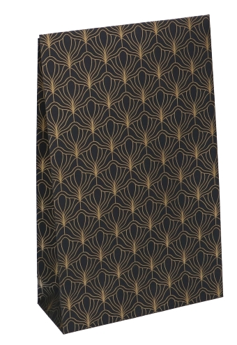 [K1070527] Luxe Kadozakjes Mila Zwart Mat Biloba Goud Plakstrip 14x5.5x23cm 40st