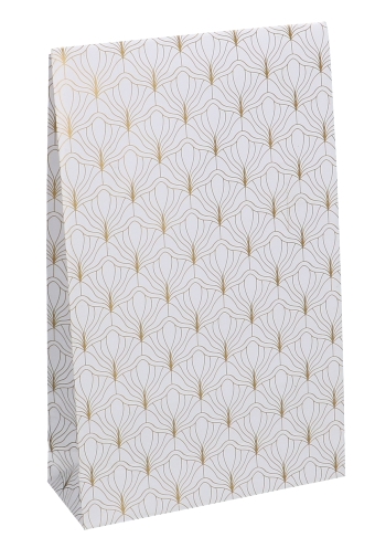 [K1070529] Luxe Kadozakjes Mila Wit Biloba Goud Plakstrip 14x5.5x23cm 50stuks