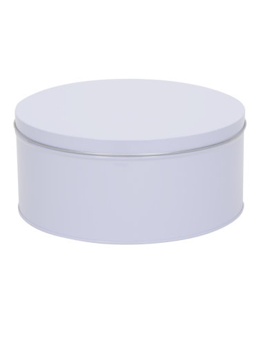 [1150020] Blikken Wit Blanco Rond r23.1x10cm 12stuks
