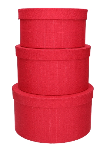 [K1271973] LUXE KANT & KLARE Flowerbox Latemar Canvas Rond Middel Set van 3 stuks