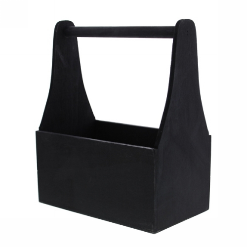 [177001] Bierverpakking Rechthoekig Bakje & handvat zwart 21x12.5x25.5cm 12st