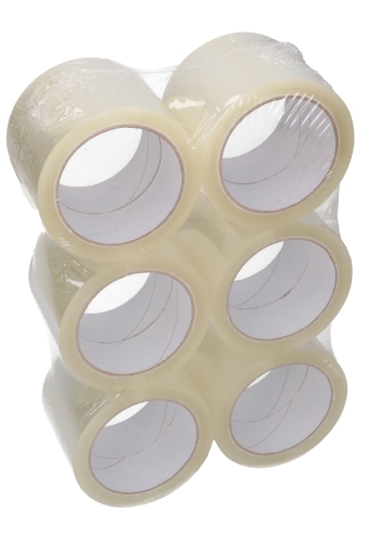 [K1030043] Plakband Transparant PP Acryl 28mu 75mm x 66meter  6stuks