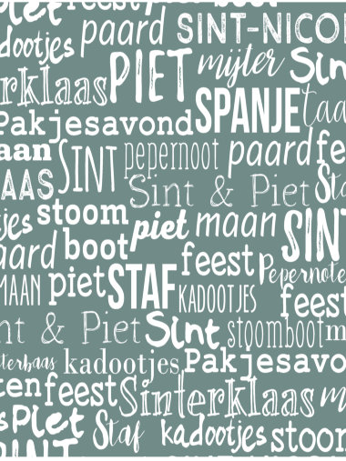 [1202072] Sintpapier Trendy Sint Handlettering Stone 30cm x 125meter OP IS OP