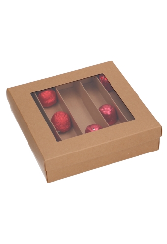 [K1360519] Bonbondoosjes & Deksel Zurich Kraft 25 bonbons 16x16x2.2cm 12stuks
