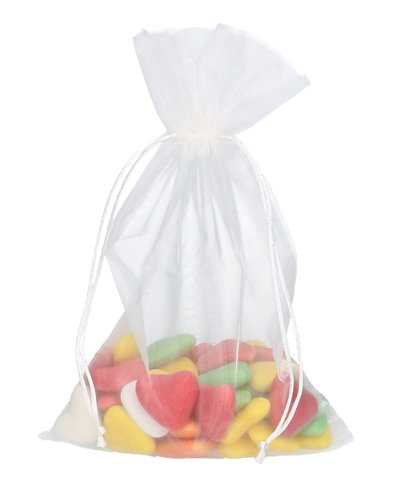 [K1070932] 2 HALEN & 1 BETALEN Organza zakjes Ivoor Groot XXL 30x40cm 10stuks