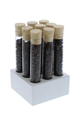 [177021] Kadoverpakking Vierkante blok 9 proefbuisjes wit 10.2x10.2x5cm 8stuks