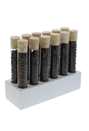 [177022] Kadoverpakking Rechthoekige blok 12 proefbuisjes wit 20x7x5cm 8stuks