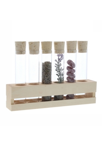 [177023] Geschenkverpakking Proefbuishouder (6) naturel 21.1x4.1x5.2cm 24stuks