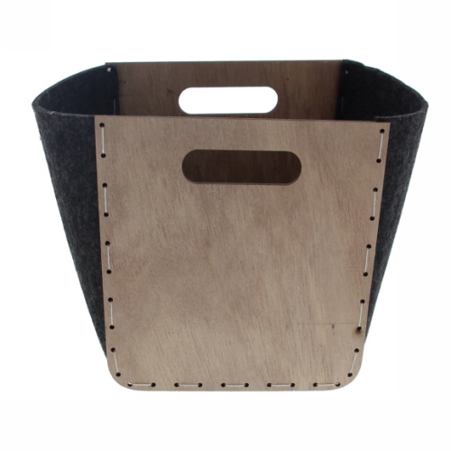 [177009] Geschenkverpakking hout en vilt mand & 2 oren vierkant 20x20x20cm 4st