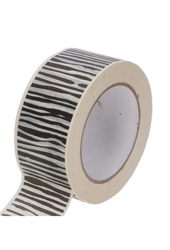 [K1030049] Bedrukt Papier Tape Creme Wit Zebra 50mm x 66 meter  1stuks