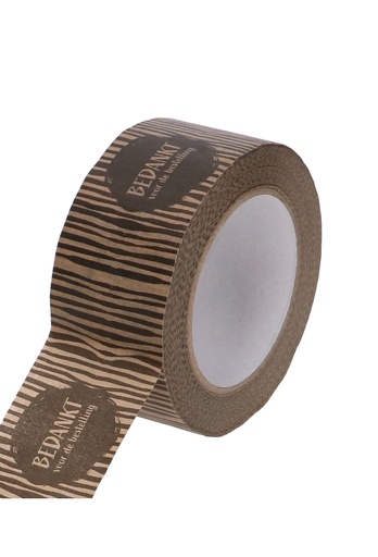 [K1030052] Bedrukt Papier Tape Bruin Bedankt Voor De Bestelling 50mmx 66meter 1st