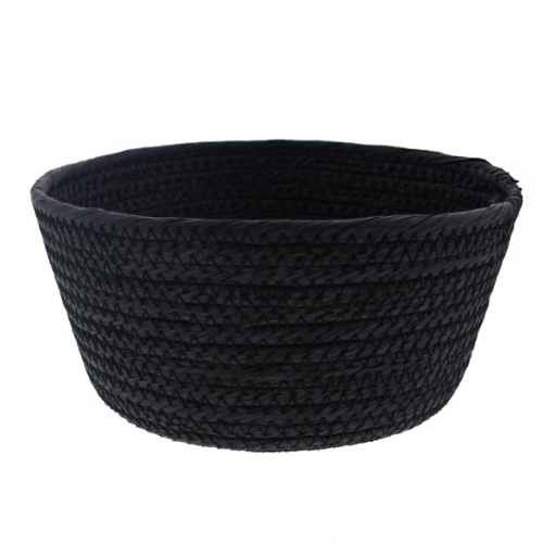 [177029] Geschenkverpakking Mand rond hoog papierkoord zwart 19.5x19.5x9cm 10st
