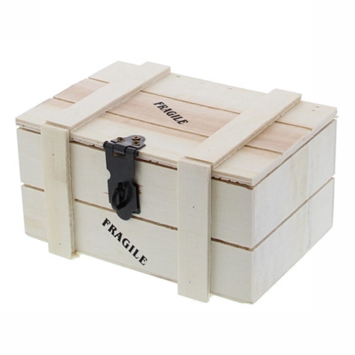 [177047] Kadoverpakking Houten Kistje Fragile naturel 13.5x10x7cm 12st