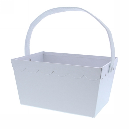 [177054] Geschenkverpakking Bakje met oor rechthoekig wit 23x17x12cm 12stuks